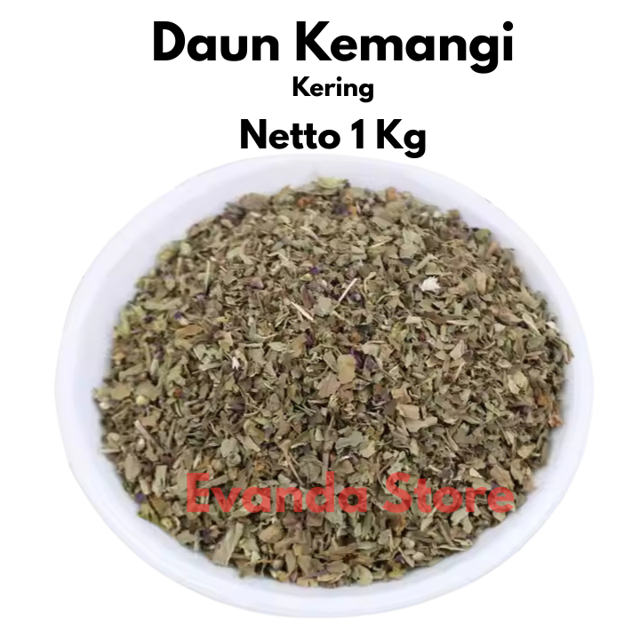 

1kg Daun Kemangi Kering Kualitas Premium - Dried Basil Leaves By Evanda Store