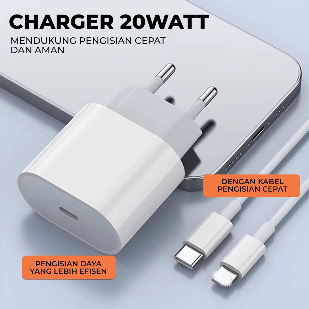 Charger semua seri iPhone iPad iPod fast charging TYPE-C TO LIGHTNING 20W Fast Charging dengan Kabel