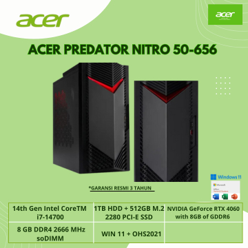 Acer Predator Nitro 50-656 Laptop Intel Core i7-14700M
