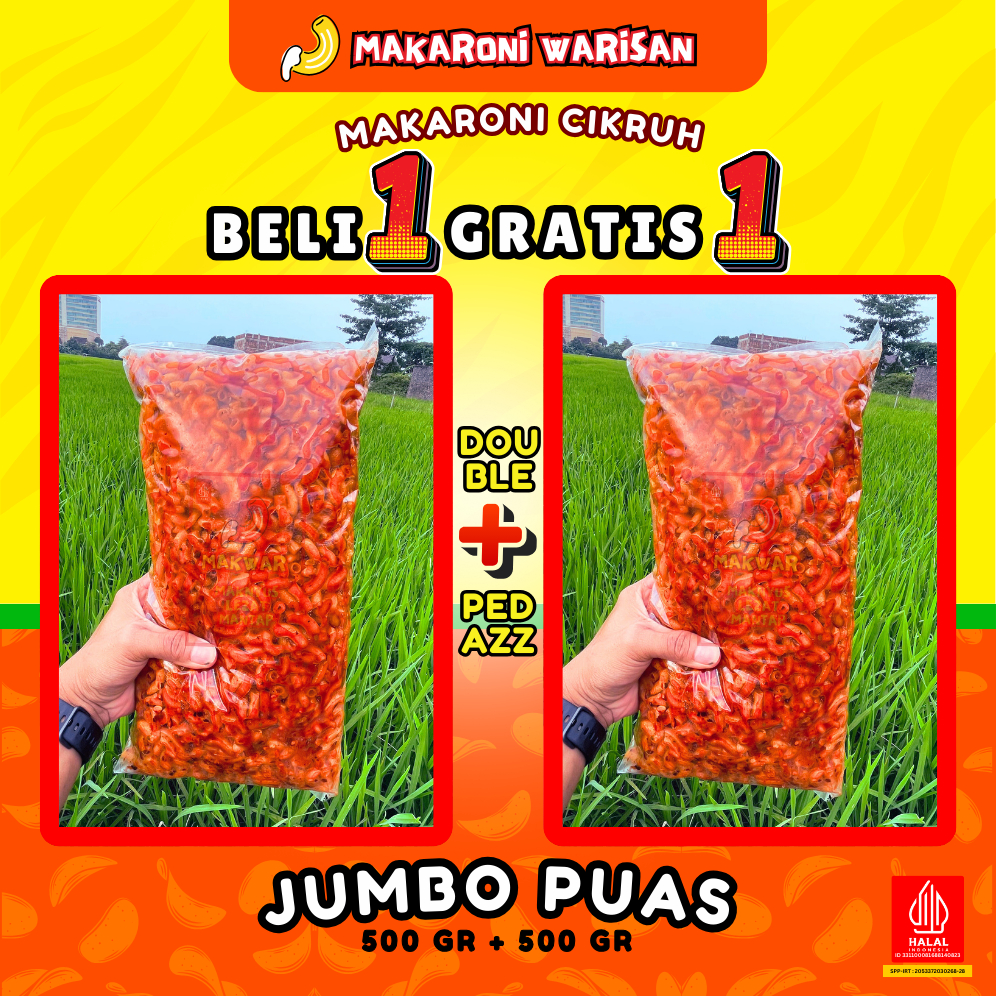 

BELI 1 GRATIS 1 MAKARONI CIKRUH (500+500) - Camilan Enak Gurih Renyah Makanan Food Snack Cemilan Pedas