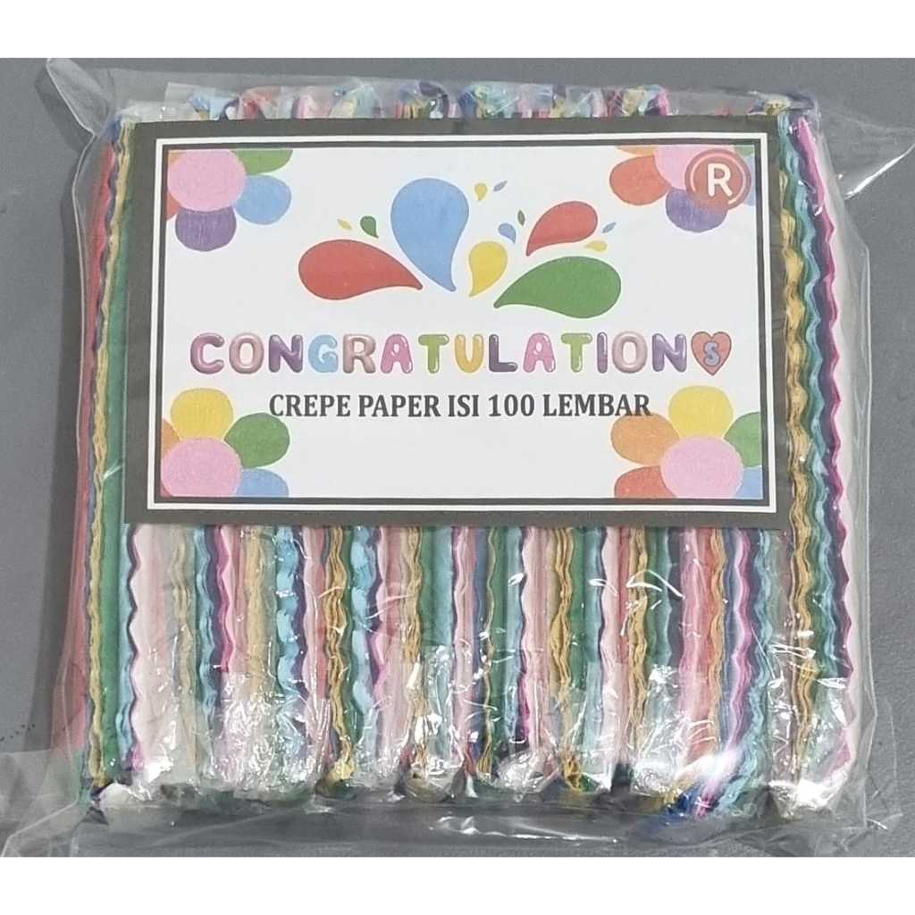 

Crepe Paper Rainbow Congratulation / Kertas Krep Congratulation / Kertas Krepe Potong isi 10 pcs