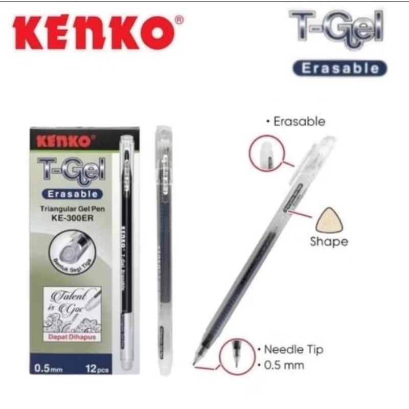 

[BOX ISI 12] PULPEN KENKO KE-303ER 0,5 MM ERASABLE BISA DI HAPUS / NALLPOINT / BOLPEN / PENA