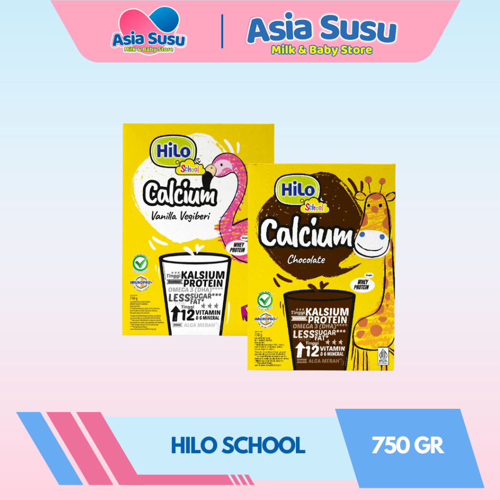 

HILO SCHOOL COKLAT / VANILLA 750GR Susu Tinggi Kalsium Rendah Lemak