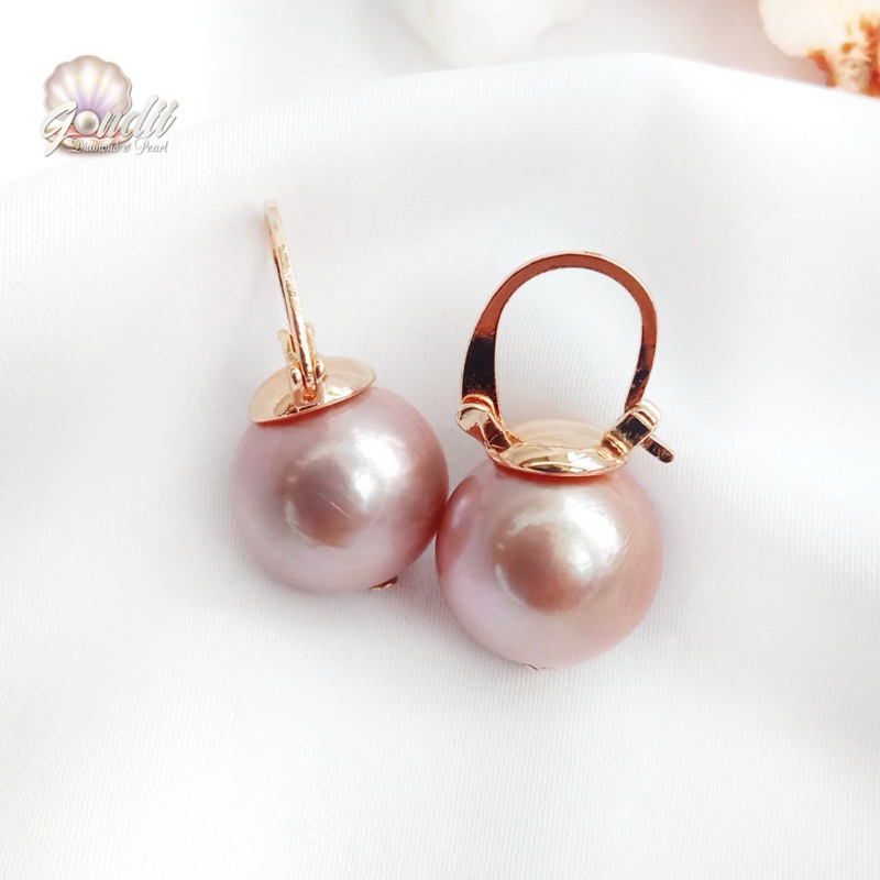 Anting Mutiara Ungu Asli Lombok - Mutiara pearls - giwang anting mutiara purple - giwang mutiara bul