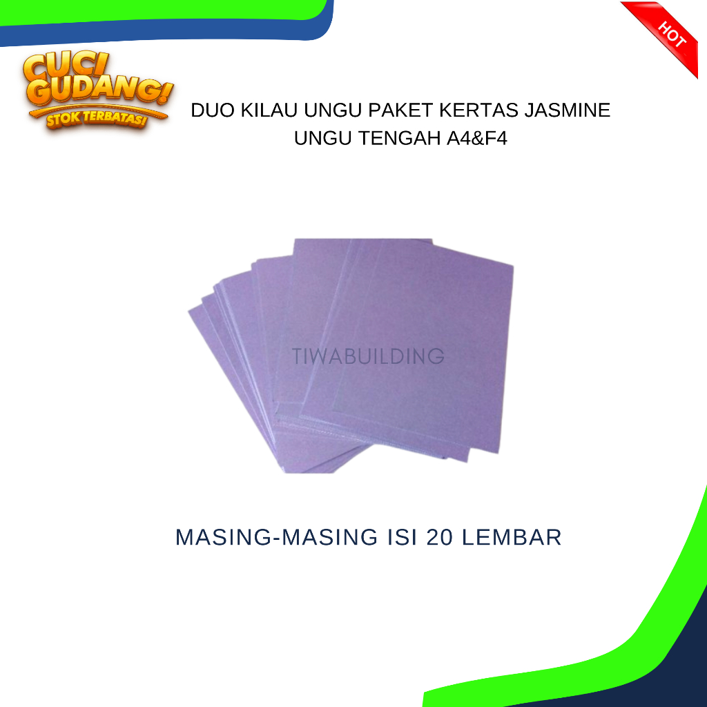 

PURPLE GLEAM DUO – KERTAS JASMINE UNGU TENGAH A4 & F4, MASING-MASING ISI 20 LEMBAR