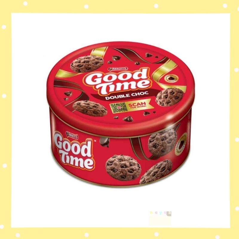 

Good Time Cookies Double Choc Kaleng 144g