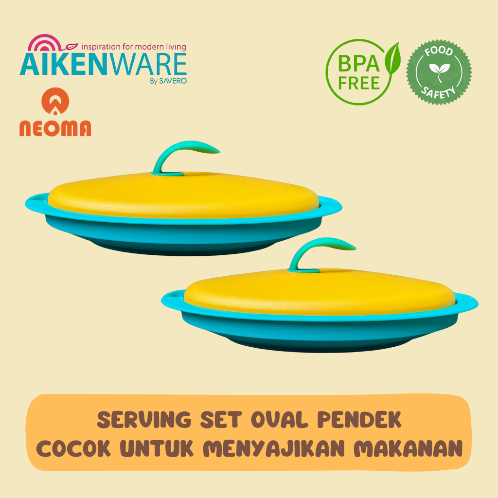 NEW Serving Oval Pendek AIKENWARE X NEOMA Original Wadah Sayur Wadah Makanan Multifungsi