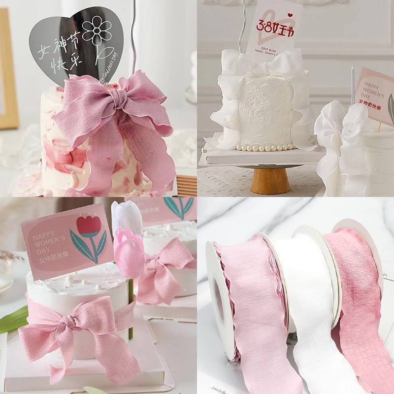 

1Roll 9M Pita Bucket Bunga/ Pita Cake / Korea Ribbon Wave/ Flower Bouquet Ribbon roll/ Pita Bucket