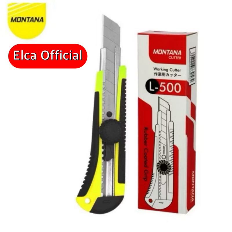 

￼Pisau Cutter Besar L500 Merek Montana atau Merek Squeezy Random warna