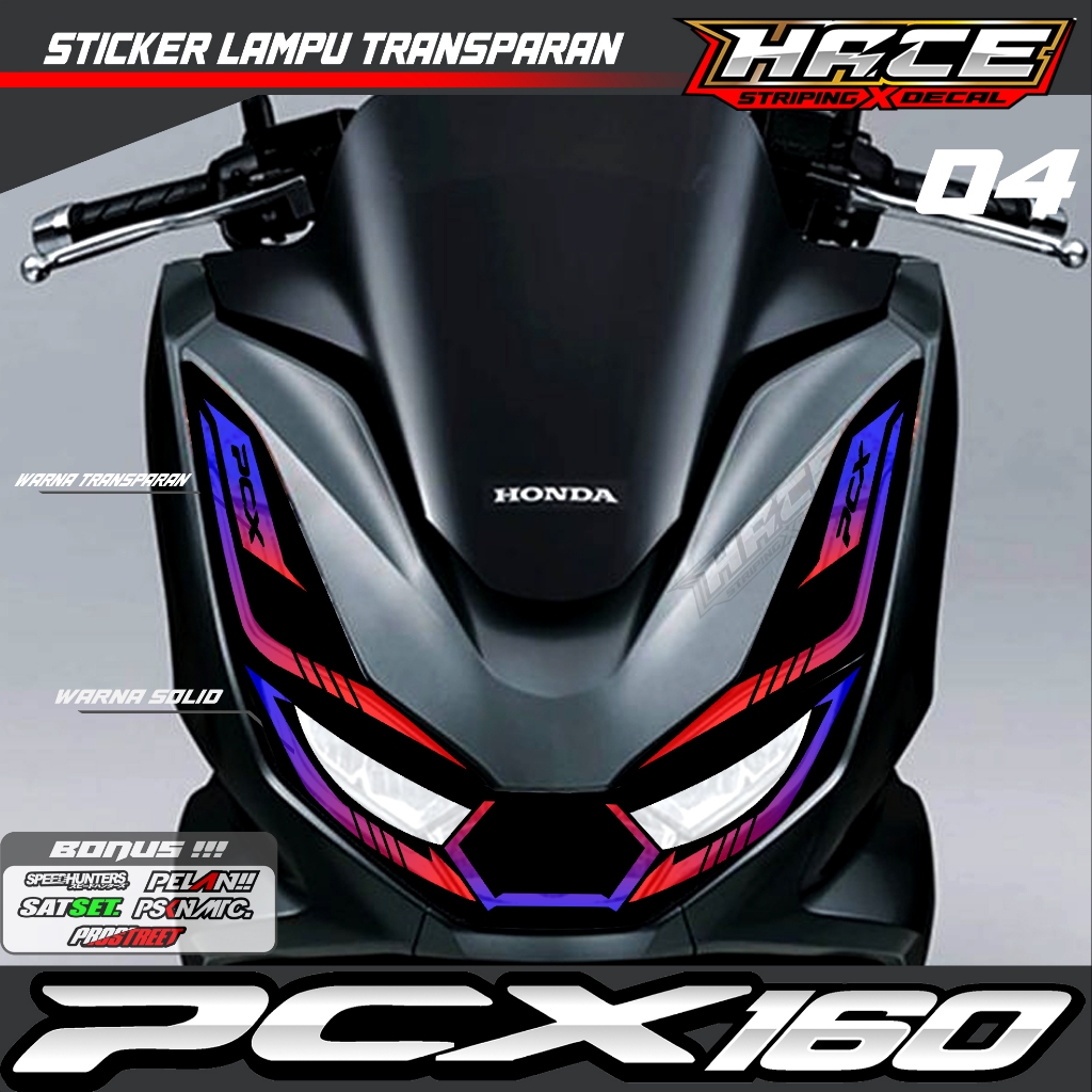 KODE 04 STIKER VARIASI ALIS LAMPU DEPAN MOTOR PCX 160 - STIKER ALIS LAMPU PCX 160 SIMPLE KEREN