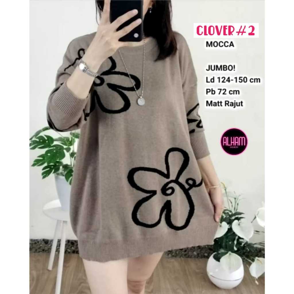 BLOUSE RAJUT JUMBO SIZE XXXL MOTIF TERBARU PAKAIAN WANITA BAJU ATASAN LENGAN PANJANG