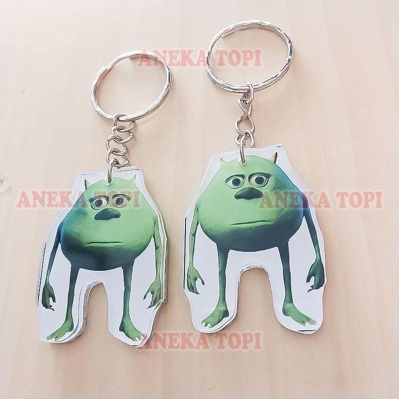 Gantungan Kunci Meme Mike Wazowski Monster Akrilik Bolak Balik - Aneka Topi