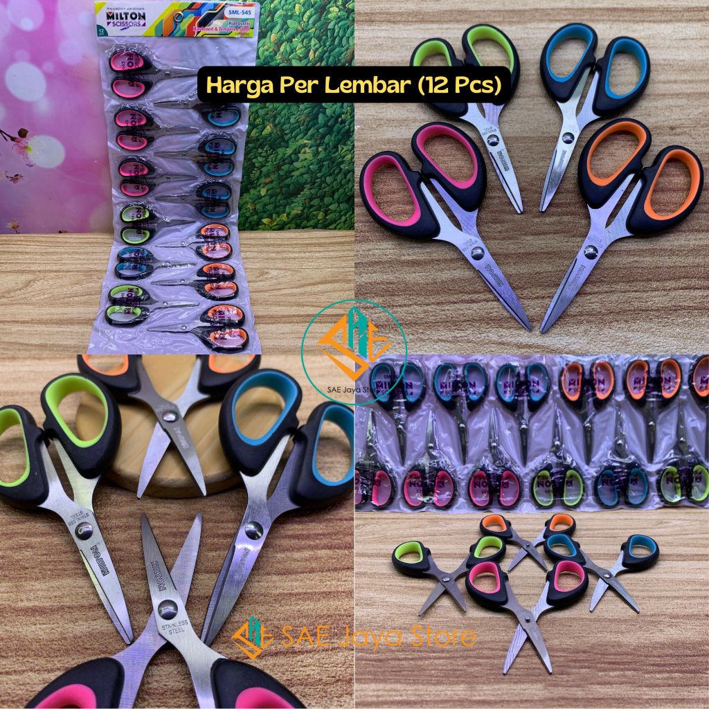 

(12 PCS) SAE - GUNTING KERTAS LEMBARAN MEREK MILTON SML-545 UKURAN KECIL / MILTON SML-545 SCISSORS