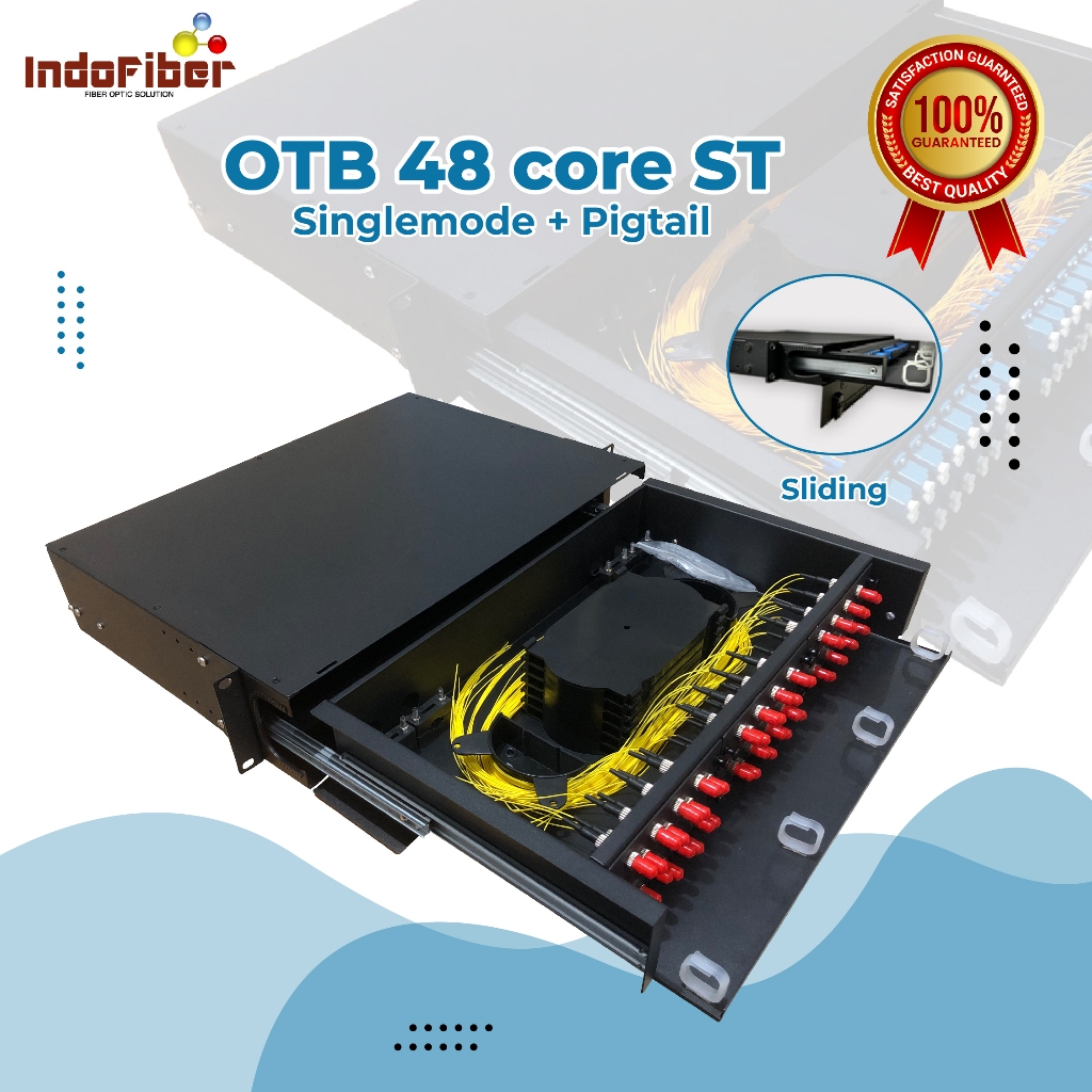 INDOFIBER OTB 48core ST Singlemode rackmount sliding + Pigtail Komplit - OTB FO