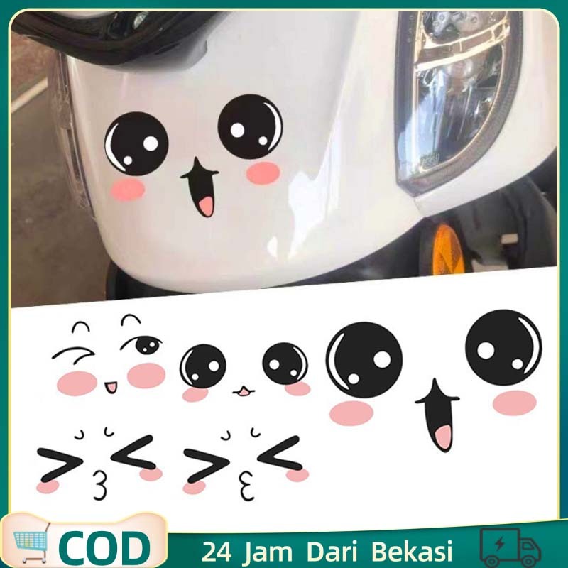 Stiker Ekspresi Lucu Depan Mobil Stiker Wajah Tersenyum Kreatif Stiker Helm Stiker Wajah Tersenyum K