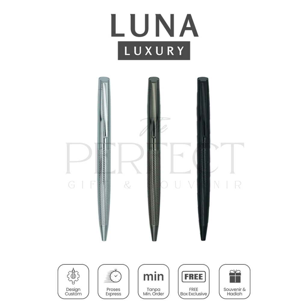 

Luna Luxury Pen Ballpoint Free Box Custom Grafir Exclusive Promosi Gift Kado Souvenir
