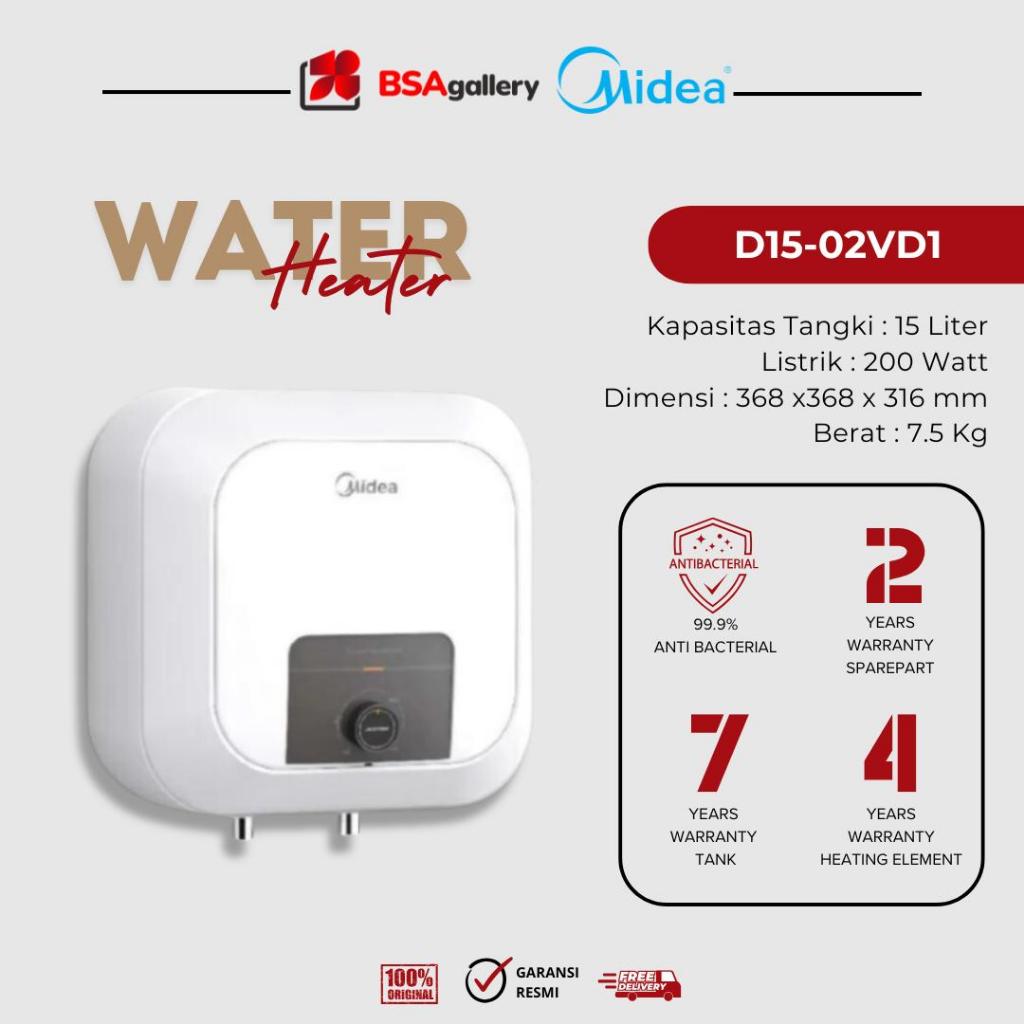 WATER HEATER LISTRIK MIDEA 15 LITER ORIGINAL PEMANAS AIR OTOMATIS BARU / WATER HEATER LISTRIK / WATE