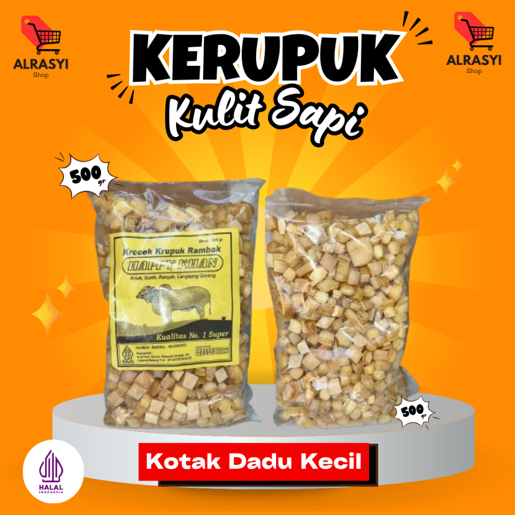 

Krecek Krupuk Rambak Kulit Sapi Kotak dadu kecil Super