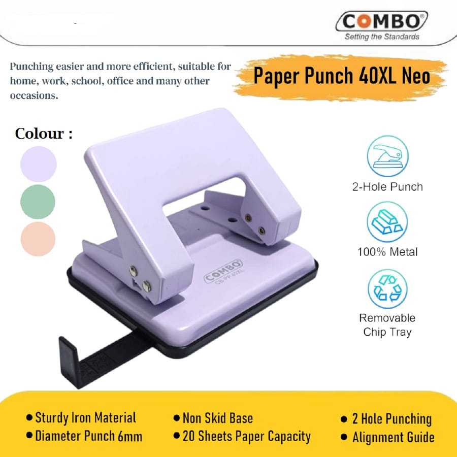 

Pembolong Kertas Besar / Pelubang Kertas / Paper Punch 40XL Neo Combo