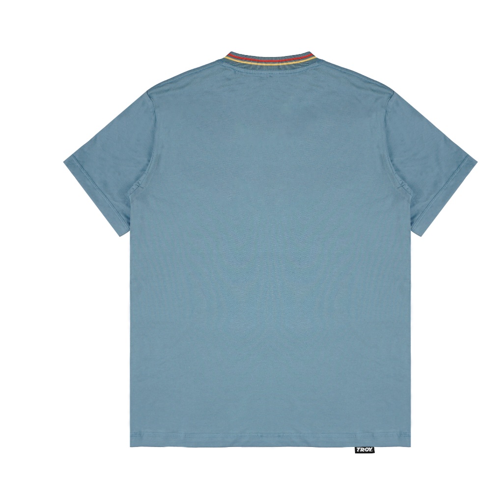 Troy Company Neck Strip Tshirt Mineral Blue Happiness - Kaos Lengan Pendek Kaos Biru Mineral KST 3054-3MB1O1R