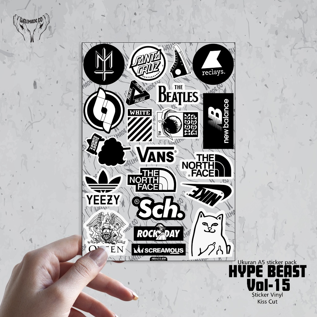 

Sticker Pack HYPE BEAST Tumblr Helm Laptop VOL15 BLACK AND WHITE