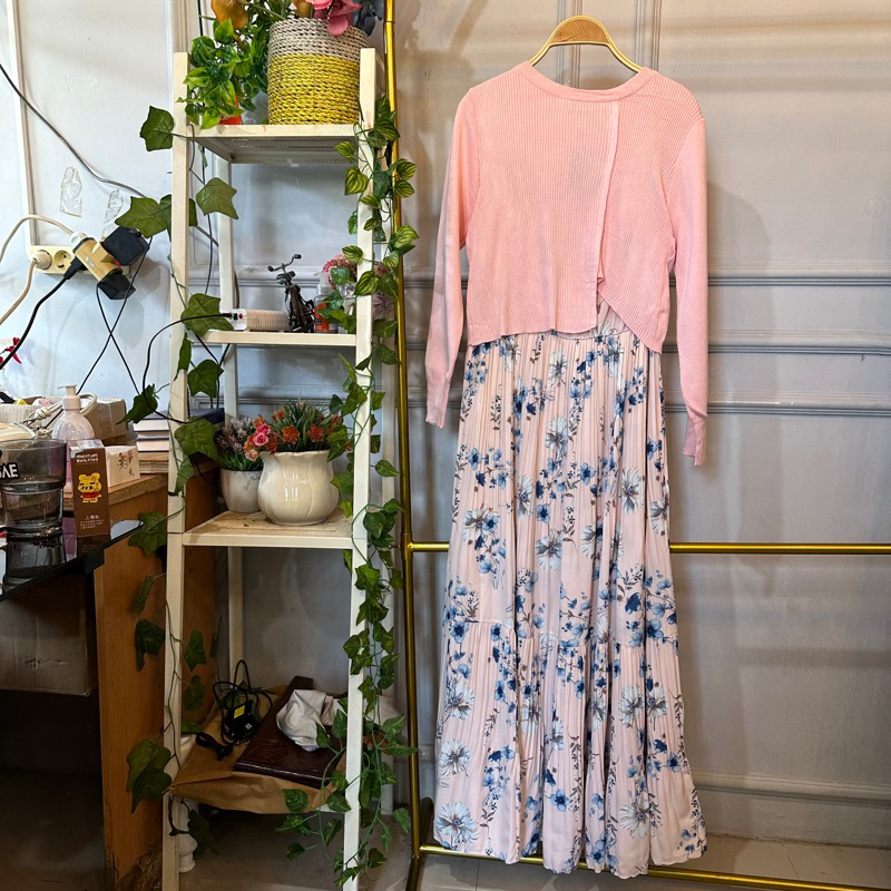 Youngmoodis Inara gamis maxi dress rajut ori allsize