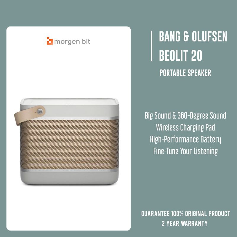 Bang & Olufsen Beolit 20 Bluetooth Speaker Portabel - Gray, Black, Green