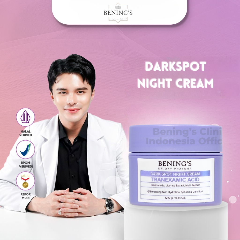 BENING'S NIGHT CREAM DARKSPOT - Exclusive Bening Skincare Dr Oky Pratama Flek Bpom Krim Malam BPOM