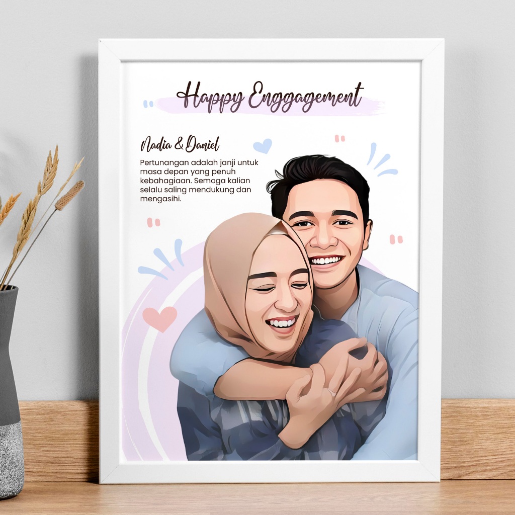 Kado Bingkai Ilustrasi Foto Custom 1 Hari jadi | kado ulang tahun, Perpisahan, Farewell, Pernikahan,