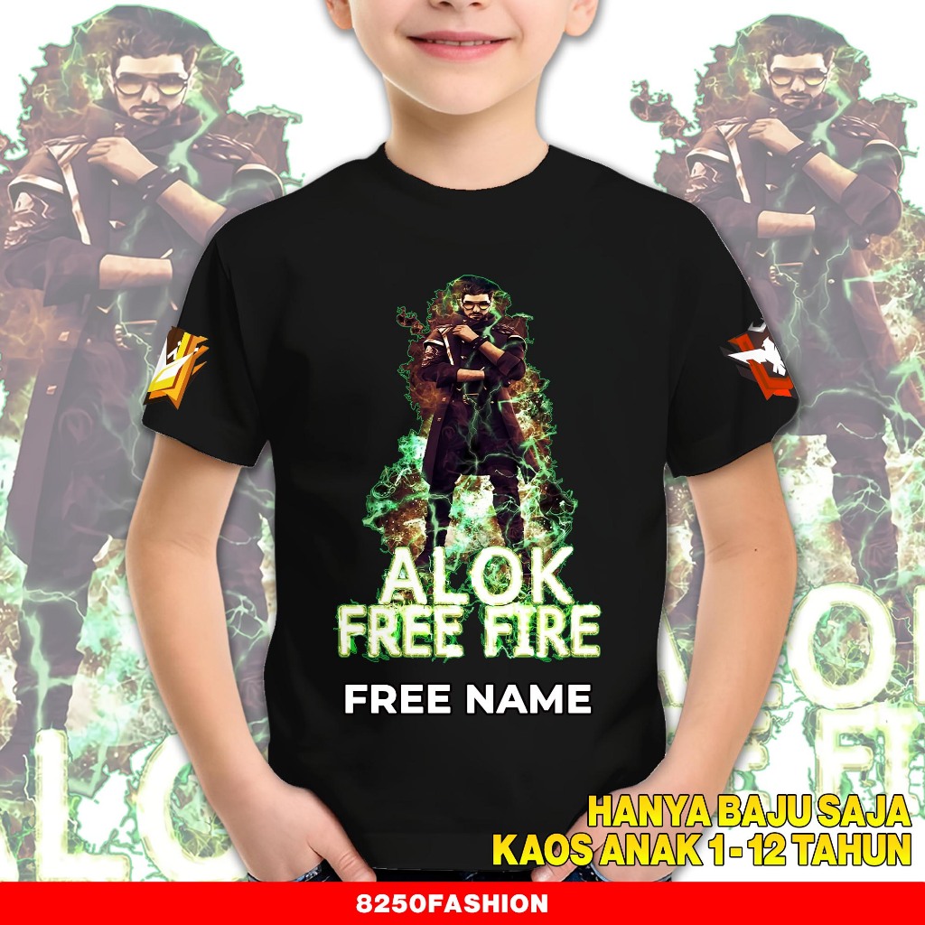 Bandar Kaos Free Fire Karakter Alok Viral - Kaos Anak Usia 1 Tahun Sampai 12 Tahun - Baju Anak FF - 