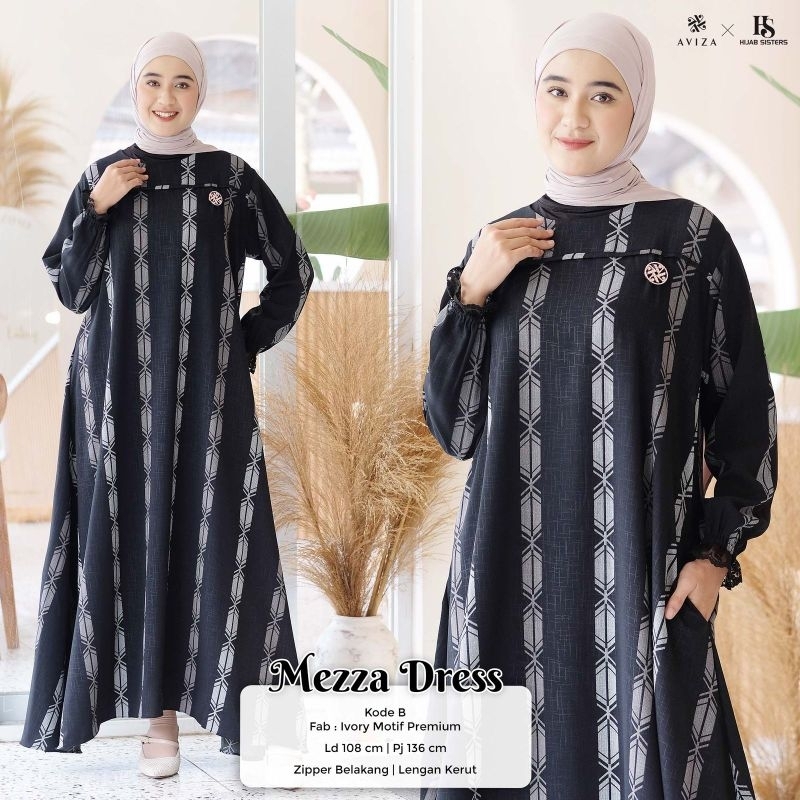Mezza Dress Ivory Motif Premium by Hijab Sister's