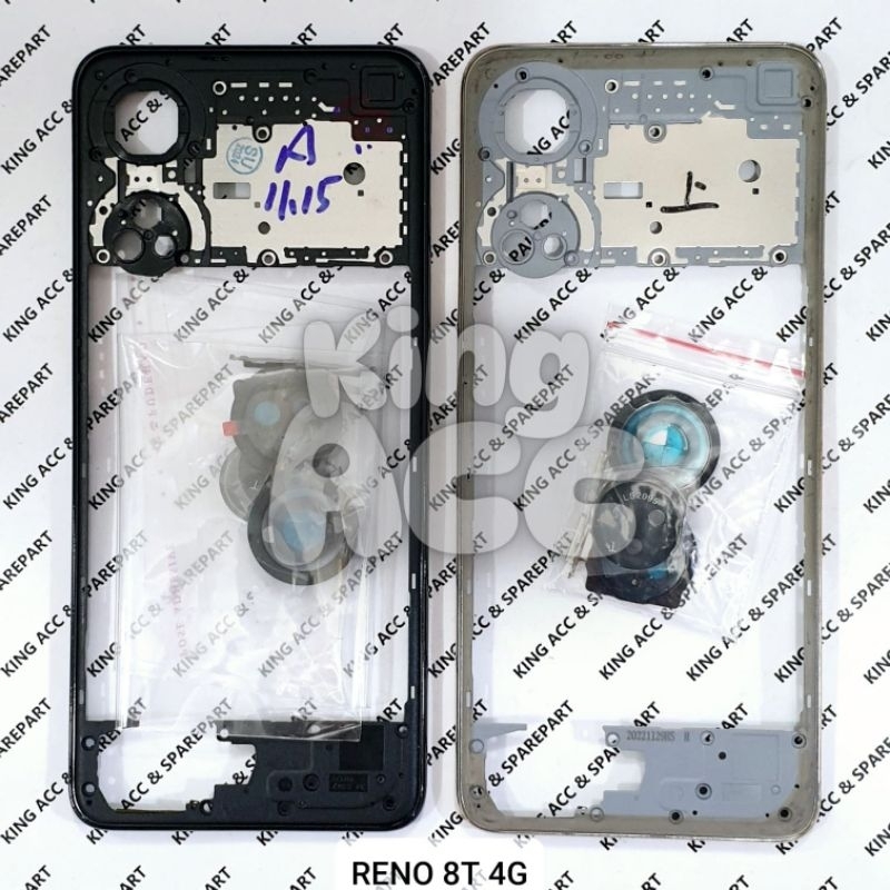BEZZEL BAZEL BEZEL BEJEL TULANG MESIN TENGAH OPPO RENO 8T 4G