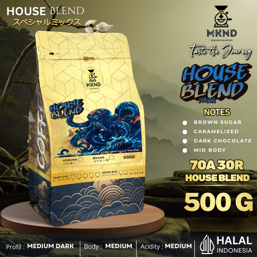 

MKND COFFEE ROASTERY - House Blend 500gr Arabika 70% Robusta 30% | Cappuccino | Medium Dark | White coffee | Medium Dark Roast