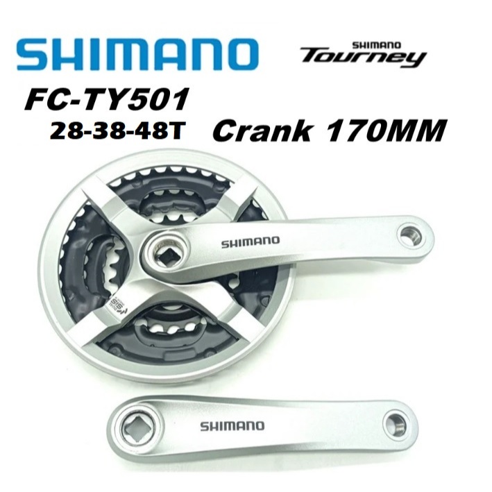 SHIMANO Crank TY501 Tourney 3 Speed Engkol Pedal Sepeda Gunung MTB 170mm