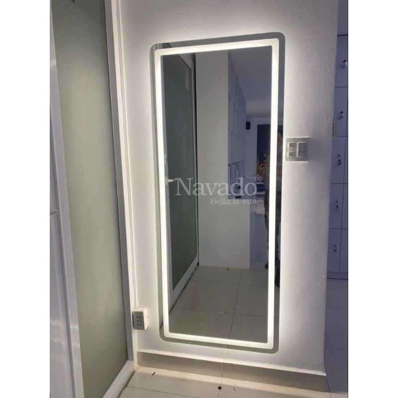 Kaca Cermin led aesthetic cermin kotak ring gantung dinding wastafel cermin barbershop