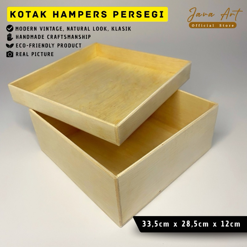 

KOTAK KAYU HAMPERS POLOS PACKAGING PRODUK GIFT BOX JUMBO UKURAN 33,5cm x 28,5cm x 18cm