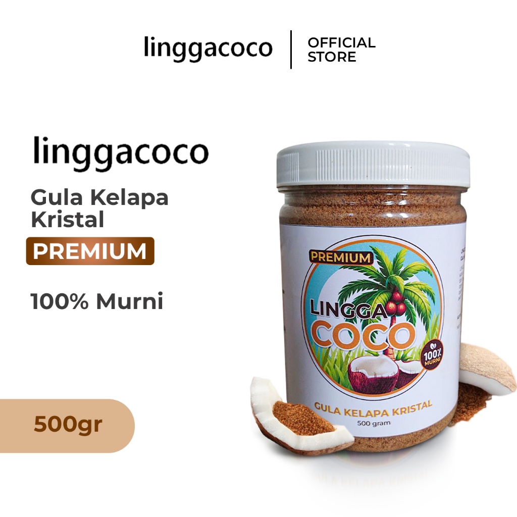 

Gula Kelapa Bubuk Organik - Gula Kelapa Kristal Premium 100% Murni 500gr Linggacoco