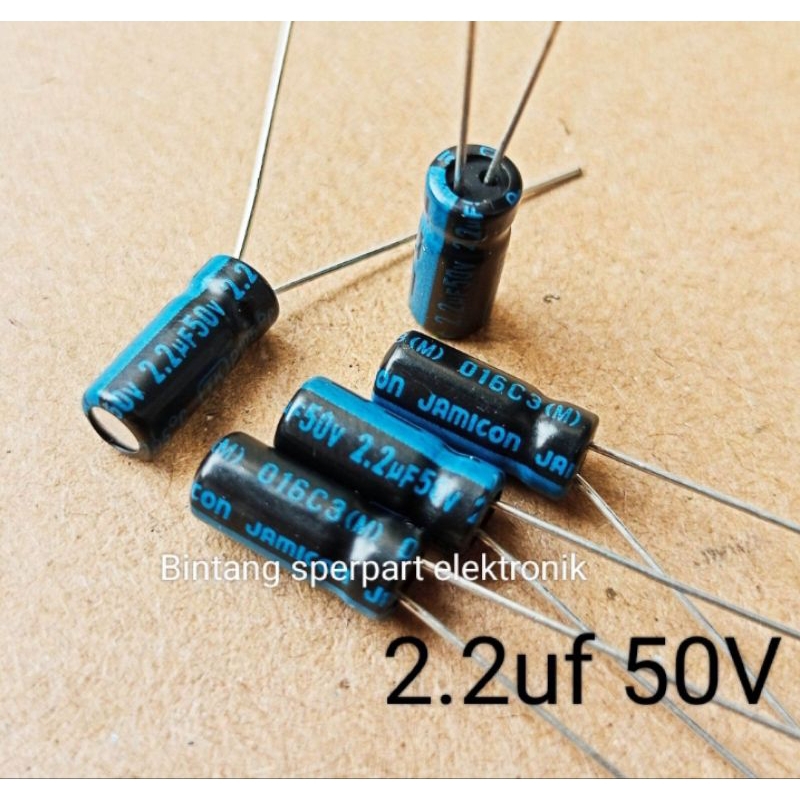 (1 Buah) KAPASITOR ELCO 2.2UF 50V CAPACITOR ELCO 2.2UF 50V KAPASITOR ELCO 50V 2.2UF ELCO 2.2UF 50V C