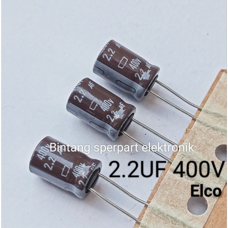 (1 Buah) KAPASITOR ELCO 2.2UF 400V CAPACITOR ELCO 2.2UF 400V KAPASITOR ELCO 400V 2.2UF ELCO 2.2UF 40