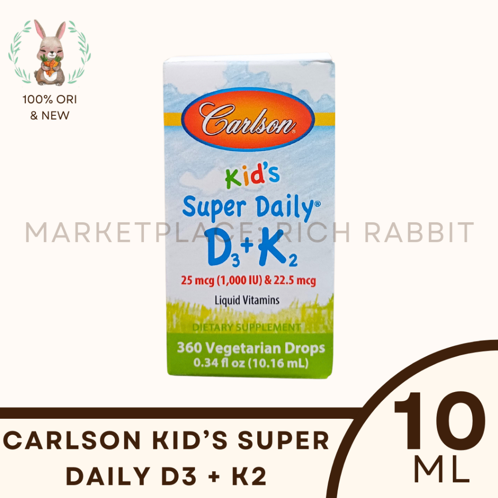 Carlson Kids D3 K2 Vitamin Suplemen Tulang Tumbuh Kembang Anak ORI