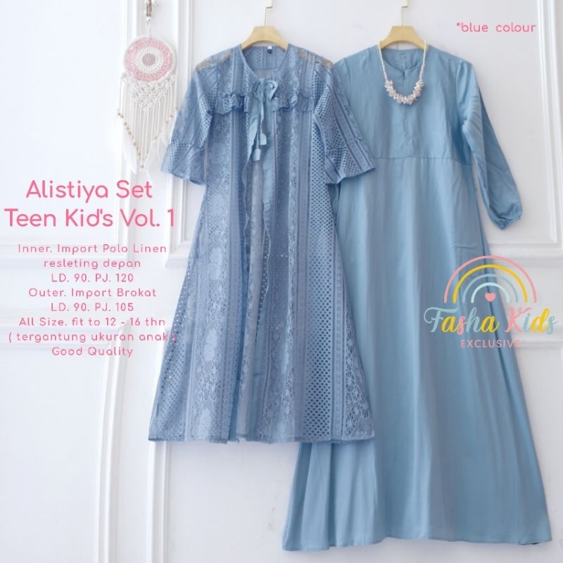 ALISTYA SET TEEN KIDS VOL 1 ORI FASHA TERBARU BISA COD // DRESS REMAJA MUSLIM SET HIJAB