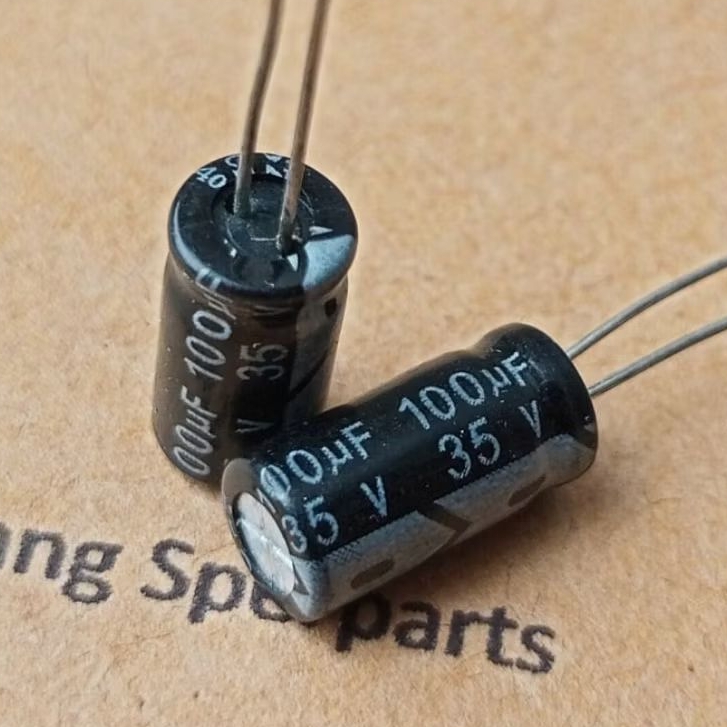 (1 BUAH) KAPASITOR ELCO 100UF 35V CAPACITOR ELCO 100UF 35V