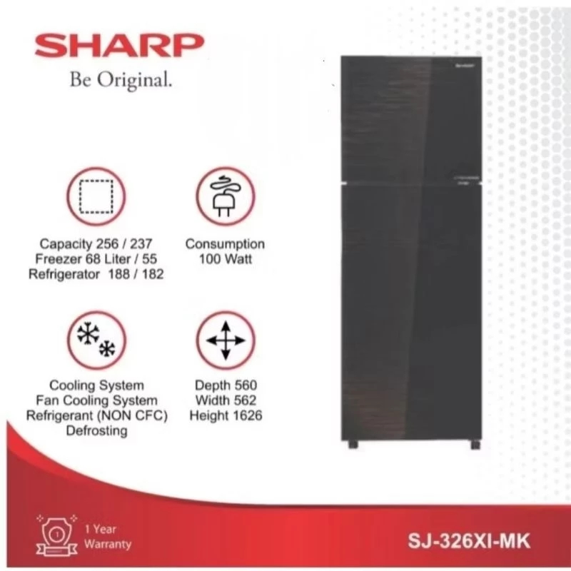 Kulkas Sharp 2 Pintu SJ-326XI MK 256 Liter SJ 326XI MK