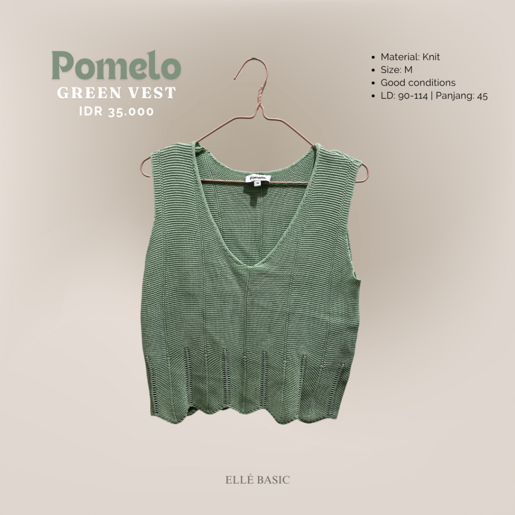 Pomelo Green Vest | Women Vest | Vest Wanita | Hijau | Ellebasic Preloved