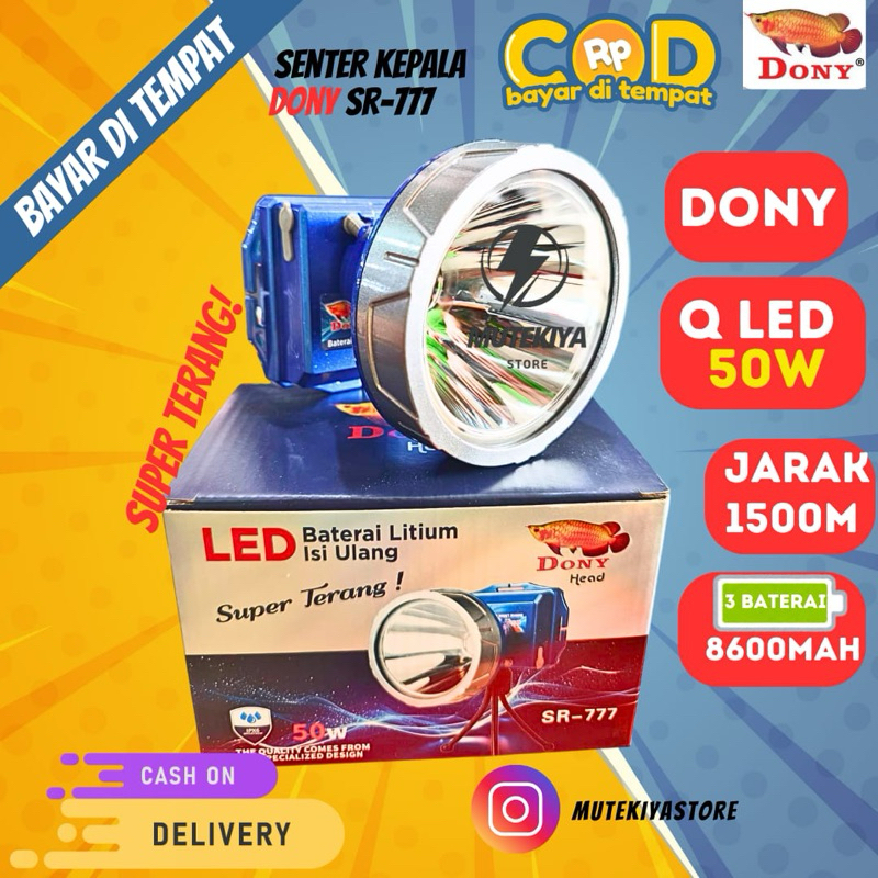 Senter Kepala Dony Type 777 | 50W Super Terang