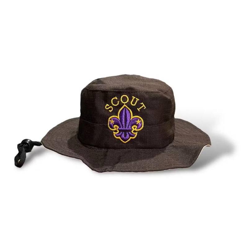 TOPI RIMBA COKLAT PRAMUKA / TOPI RIMBA PRAMUKA COKLAT BORDIR KOMPUTER / TOPI OUTDOOR ANAK PRAMUKA UN