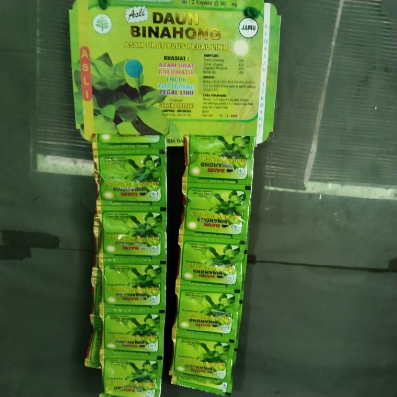 daun binahong kapsul asamurat  renteng
