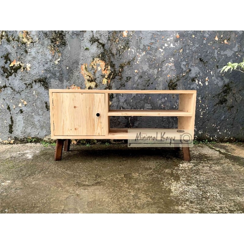 Meja Tv rak Tv kayu pinus | ukuran 90x30x48cm