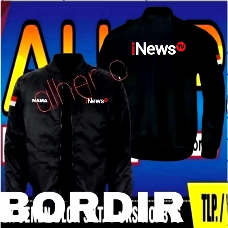 Jaket bordir inews TV Jaket inews TV Jaket bomber inews TV Jaket kerja inews TV Jaket seragam inews 