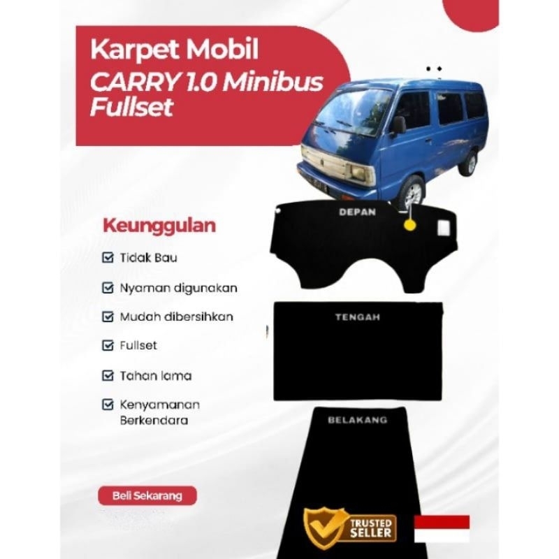 Karpet Mobil Carry 1.0 Minibus Fullset Alas Kaki Matras Mobil Carry 1.0 Minibus Fullset